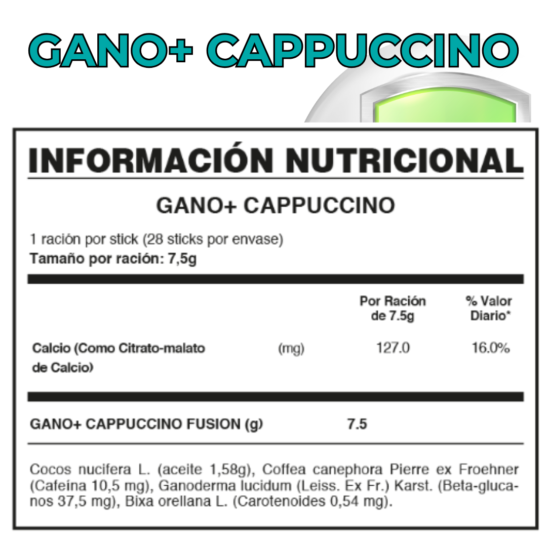 GANO + CAPPUCCINO DE FUXION- Ganoderma Lucidium