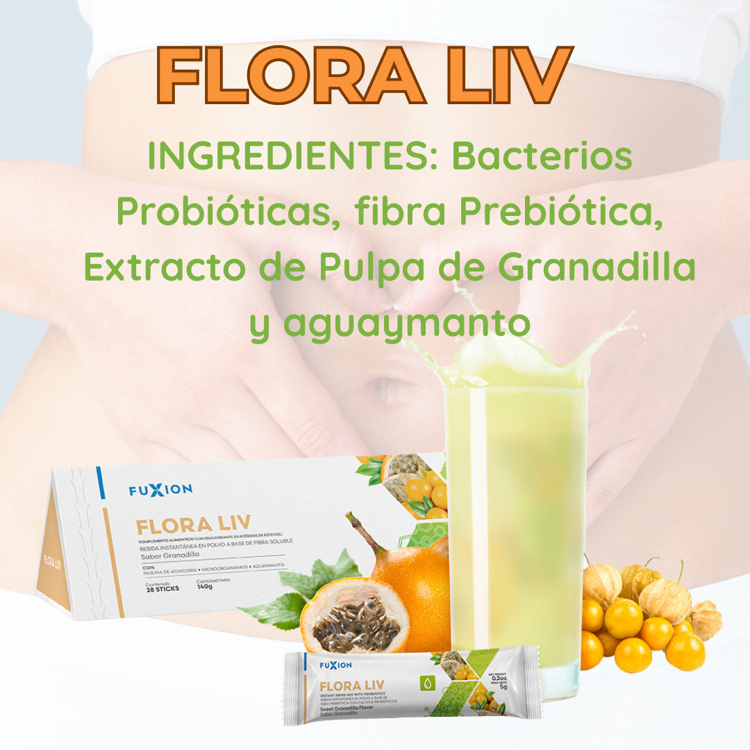 FLORA LIV DE FUXION- Probióticos para Gastritis y Helicobacter Pylori