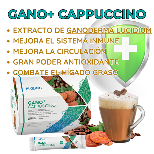 GANO + CAPPUCCINO DE FUXION- Ganoderma Lucidium