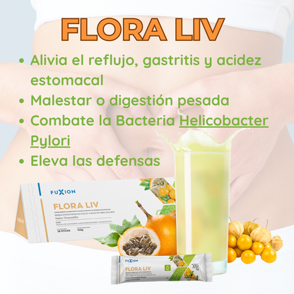 FLORA LIV DE FUXION- Probióticos para Gastritis y Helicobacter Pylori