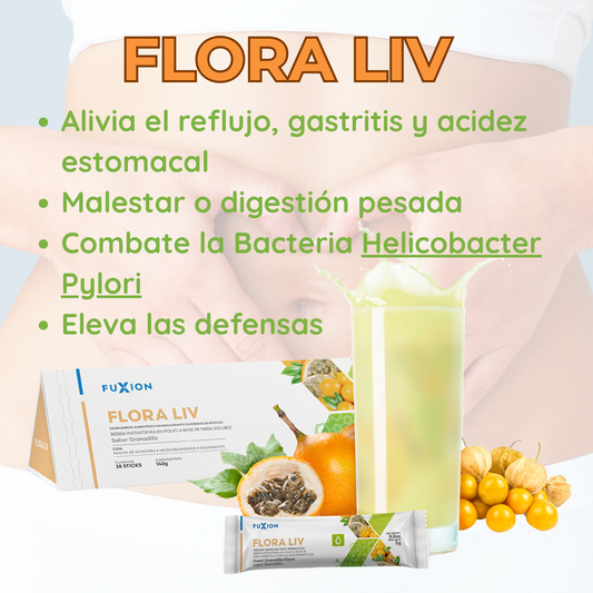 FLORA LIV DE FUXION- Probióticos para Gastritis y Helicobacter Pylori